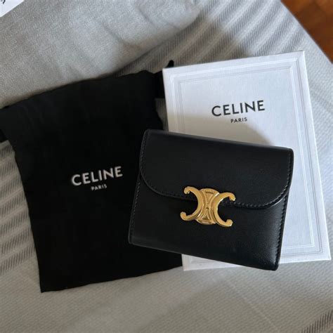 celine small strap wallet|celine triomphe wallet on chain.